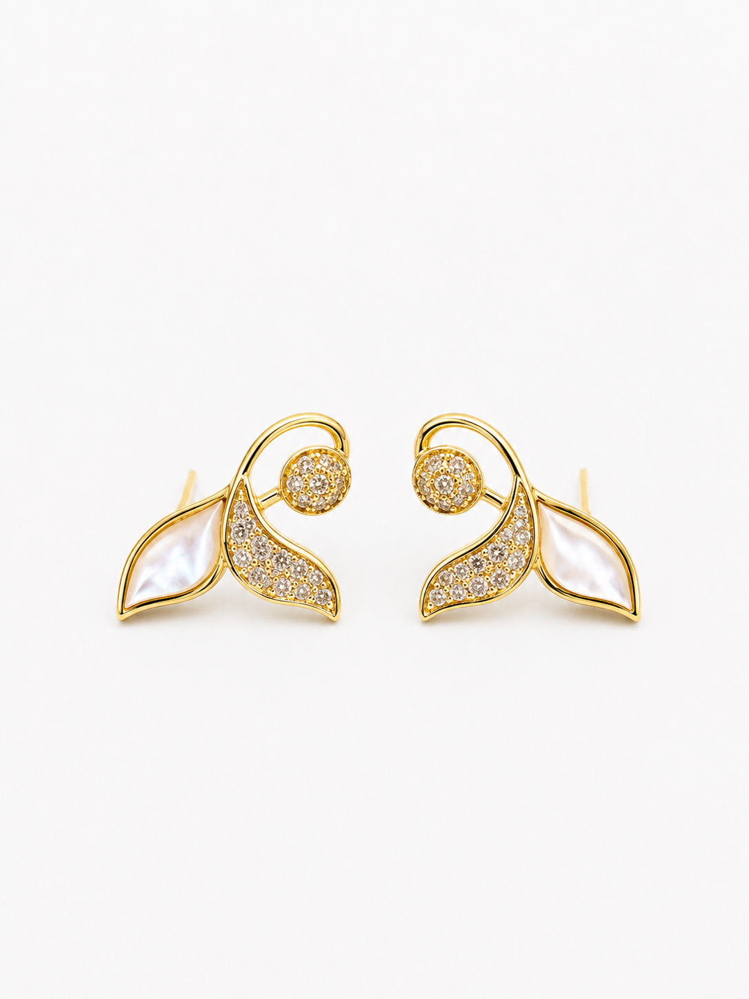 Aretes Cola de Ballena Brillante